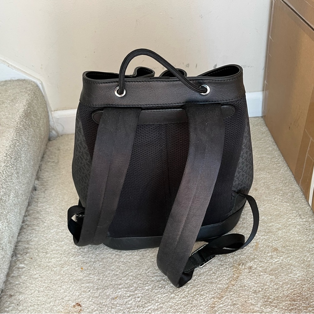 Michael Kors Black Leather Backpack - Picture 2 of 3